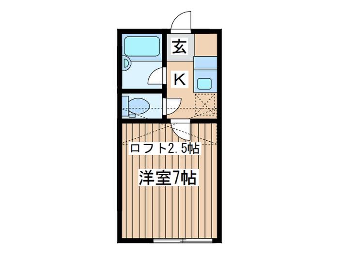 アメニティ国見(1K/1階)の間取り写真