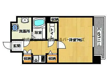 ティファニーヒルズ(1K/4階)の間取り写真