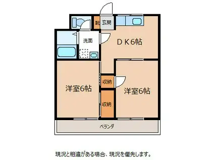 ハイツとよだ(2DK/1階)の間取り写真