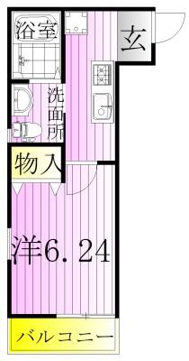 NSGATE谷在家(1K/1階)の間取り写真