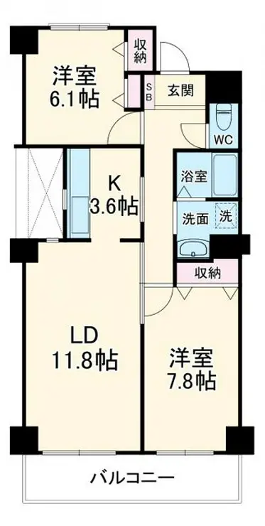 パティオス9番街 6階階 間取り