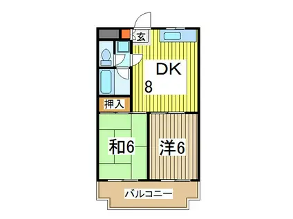 NCKビル(2DK/5階)の間取り写真