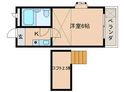 セントポーリア西紀寺(1K/3階)の間取り写真