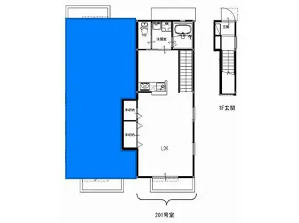 フラッツァ ドゥーズ C (1K/1階)の間取り写真