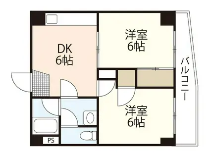 F-STYLE NAMIKI-DOHRI (2DK/7階)の間取り写真