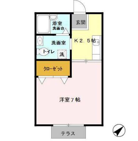 メゾンドノア(1K/1階)の間取り写真