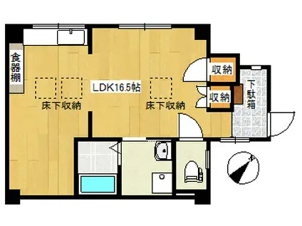 寿ビル(ワンルーム/1階)の間取り写真