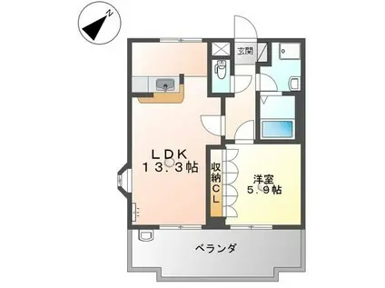 サイネリアM(1LDK/2階)の間取り写真