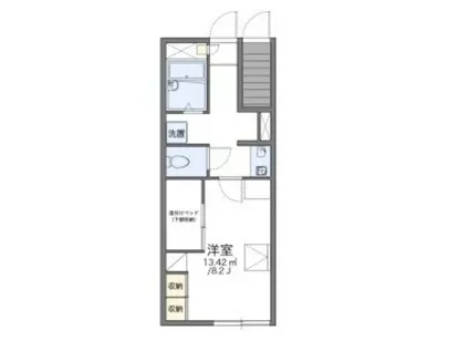 レオパレスメゾン津高(1K/1階)の間取り写真