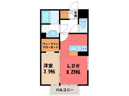 シュシュ(1LDK/1階)の間取り写真