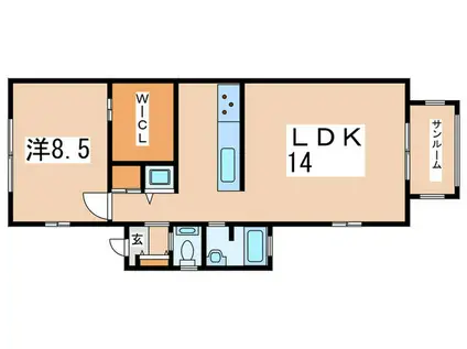 ビラ・トーレ(1LDK/2階)の間取り写真