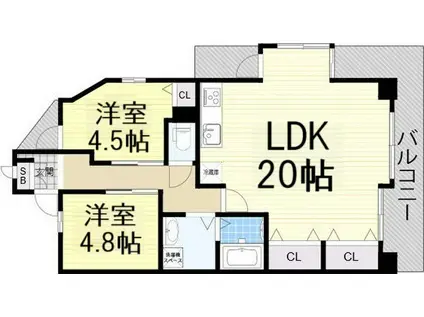 一光大井ハイツ高蔵西館(2LDK/14階)の間取り写真
