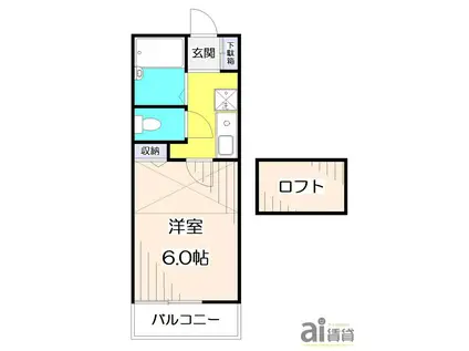 ハイネス清瀬(1K/2階)の間取り写真