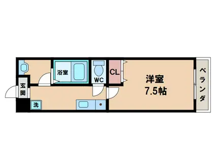 グローリー11(1K/1階)の間取り写真