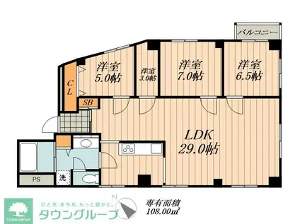 ハイウッド栄(4LDK/6階)の間取り写真