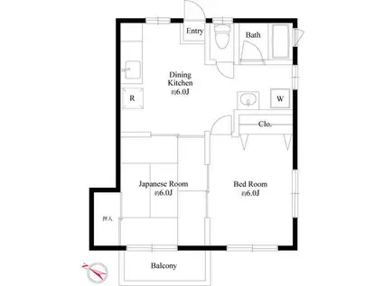 メゾン椎の実(2DK/2階)の間取り写真