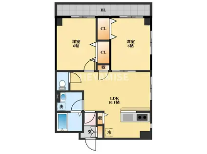 サクセスヒルズ(2LDK/4階)の間取り写真