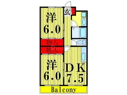 ニューマリッチ塩田(2DK/2階)の間取り写真