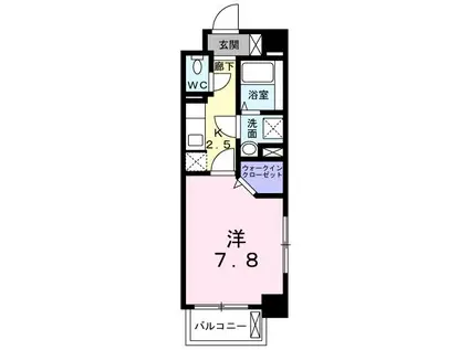 ロータス青山Ⅱ(1K/6階)の間取り写真