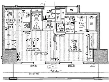 日神デュオステージ新御徒町(1DK/12階)の間取り写真