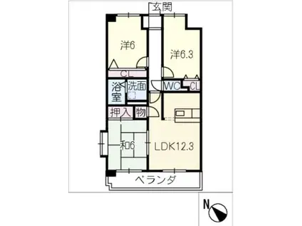 BE-COMMON(3LDK/4階)の間取り写真
