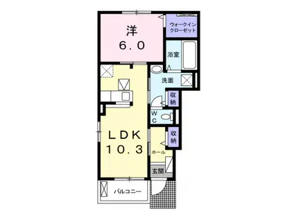 エスポワールK&L IV(1LDK/1階)の間取り写真