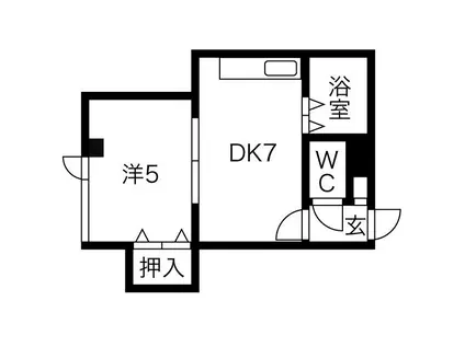 パルコート光星(1DK/4階)の間取り写真