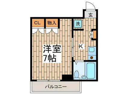 クレール浅野(1K/2階)の間取り写真