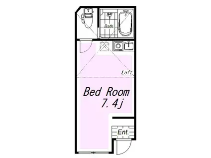 ユナイト根岸グローリーロード(ワンルーム/1階)の間取り写真