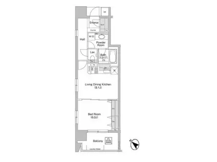 コンフォリア神田神保町(1LDK/5階)の間取り写真