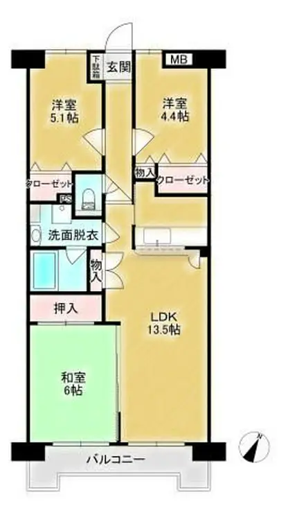 田園パーク土呂 1階階 間取り