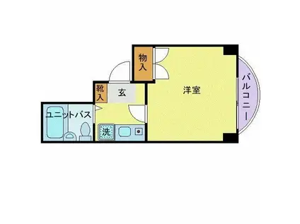 フレグランス蘇我(1K/1階)の間取り写真