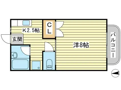 シェラレオーネ(1K/2階)の間取り写真