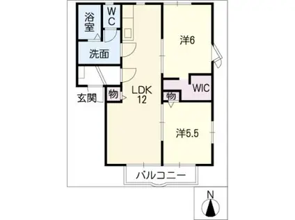 フレグランス新栄 A棟(2LDK/2階)の間取り写真