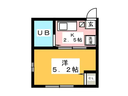 クレールエフ(1K/2階)の間取り写真