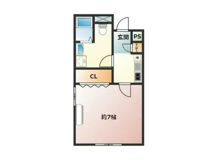 DARES田無 マンション(1K/2階)の間取り写真