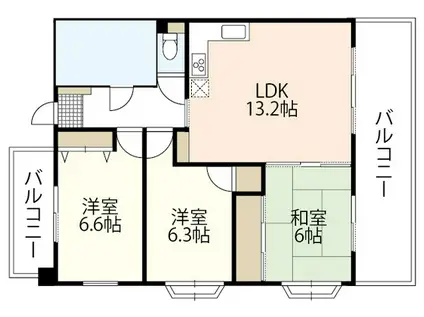 グリーンヒル吉村Ⅲ(3LDK/5階)の間取り写真