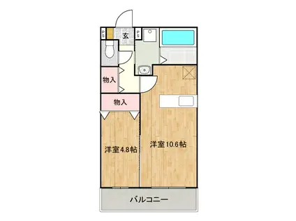セレストローザ(1LDK/1階)の間取り写真