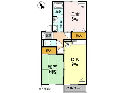 ウエストコート川崎(2DK/2階)の間取り写真