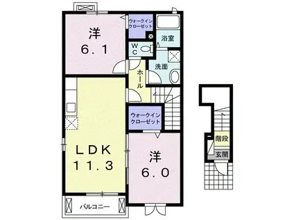 リバーサイド川島A(2LDK/2階)の間取り写真