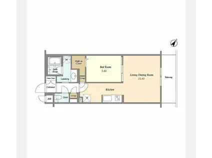 BLESS北新宿 ブレス北新宿(1LDK/4階)の間取り写真