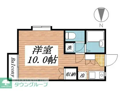 ドエル湘南(1K/2階)の間取り写真