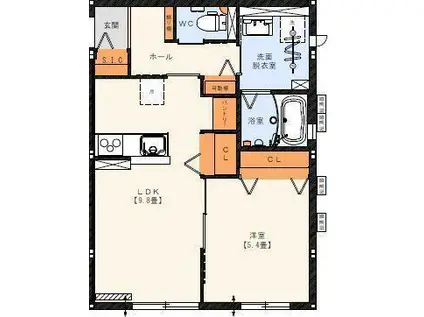 グランベルク(1LDK/1階)の間取り写真
