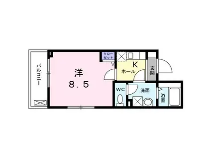 フォーシーズン西が丘(1K/5階)の間取り写真