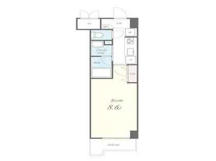 グレースランド(1K/2階)の間取り写真