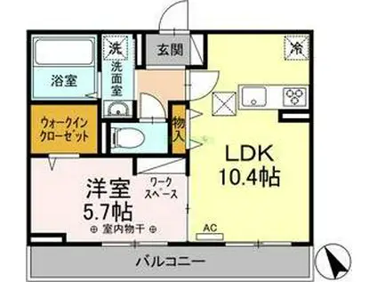 パセオプラシード A&M(1LDK/1階)の間取り写真