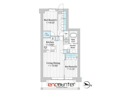 アビティグランデ砧(2LDK/2階)の間取り写真