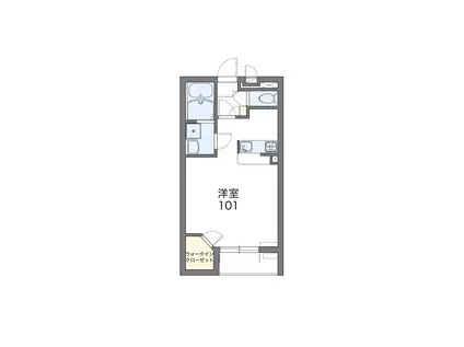 レオネクスト篠山おかのB(1K/1階)の間取り写真