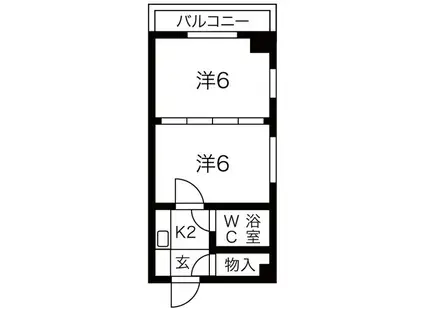 プリンセス今池(2K/6階)の間取り写真