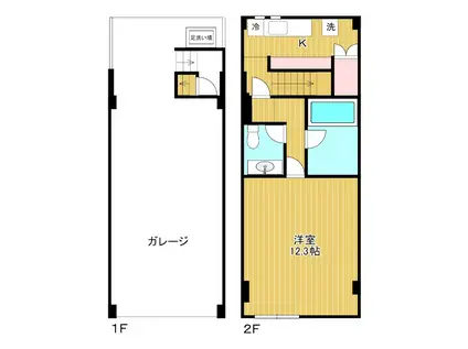 SEA SIDE-10(1K/1階)の間取り写真